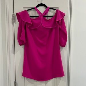 Lilly Pulitzer Vibrant Pink Ruffle Blouse
